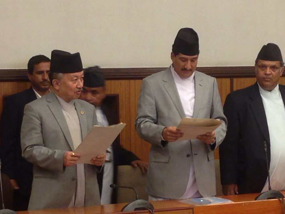 Give me GoalANFA President Ganesh Thapa takes his oath as a CA Member